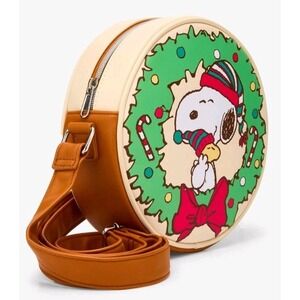 Loungefly Peanuts Snoopy & Woodstock Christmas Wreath Crossbody Bag‎ NWT Sealed
